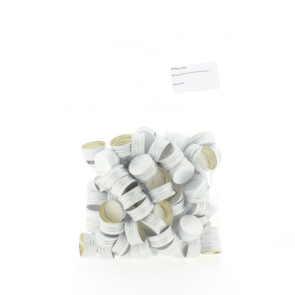 Alle sluitingen - schroefdop aluminium pp 31,5     