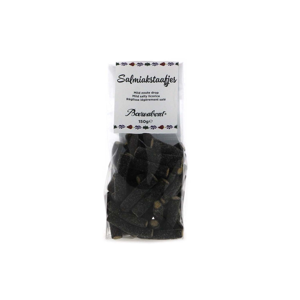 Boerenbont - Salmiakstaafjes mild zoute drop 150g    