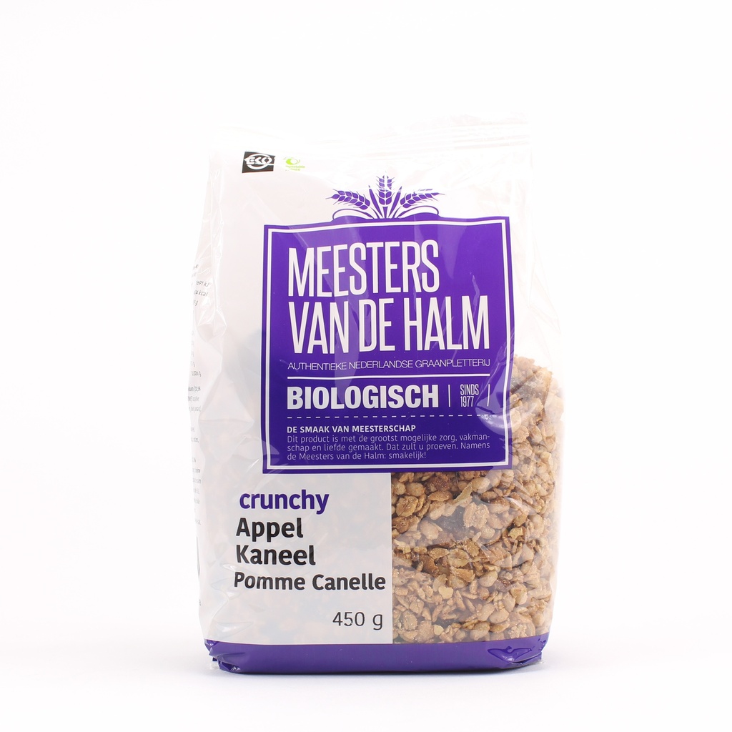 De Halm - Crunchy Appel Kaneel 450 g BIO