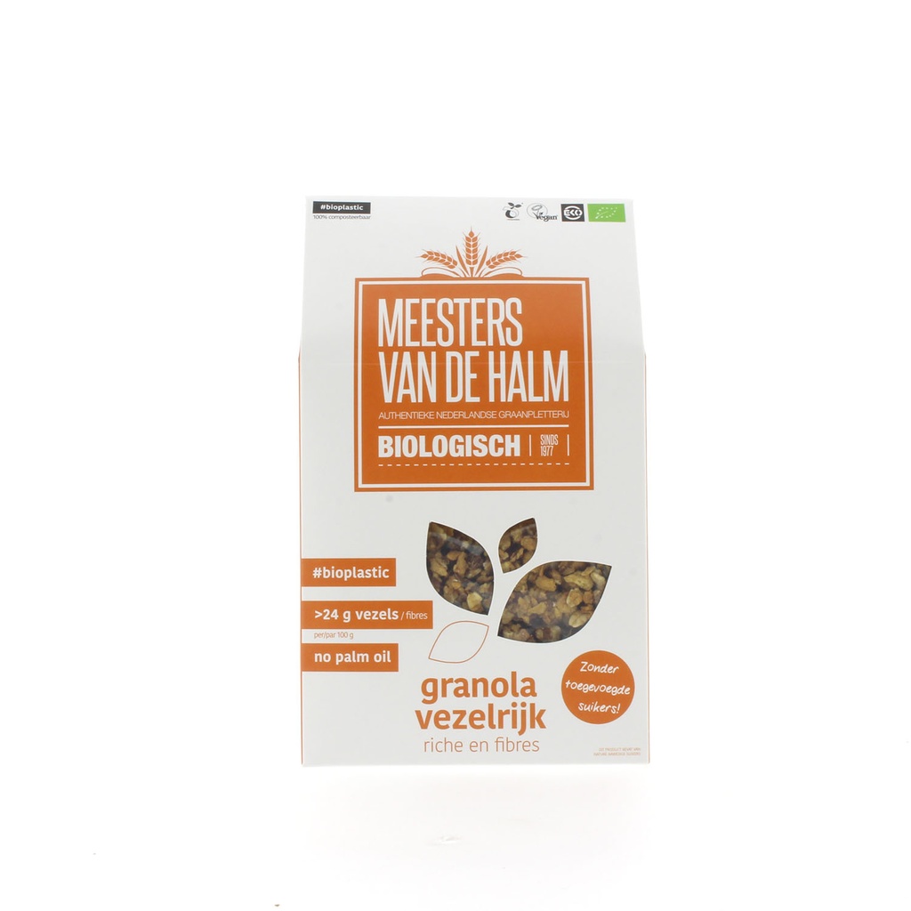 De Halm - Granola Vezelrijk 350 g BIO