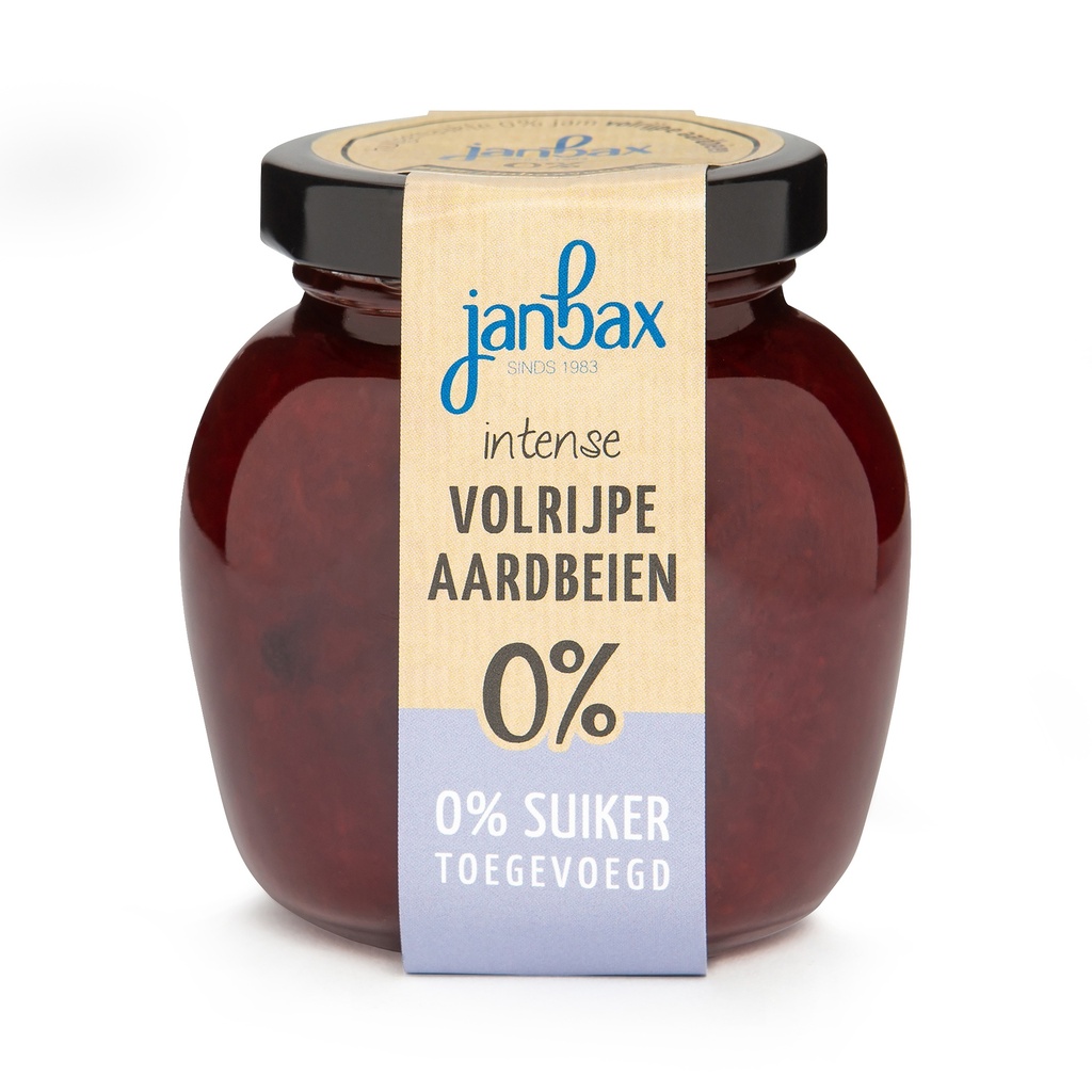 JanBax - Intense Jam Volrijpe Aardbei 250 gr   