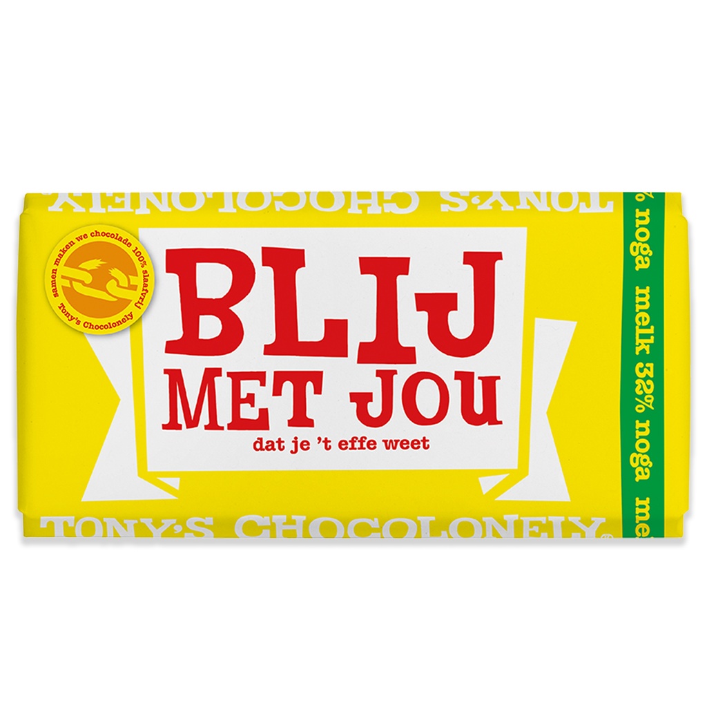 Tony's Chocolonely - Melk Noga Blij Met Jou 180 g
