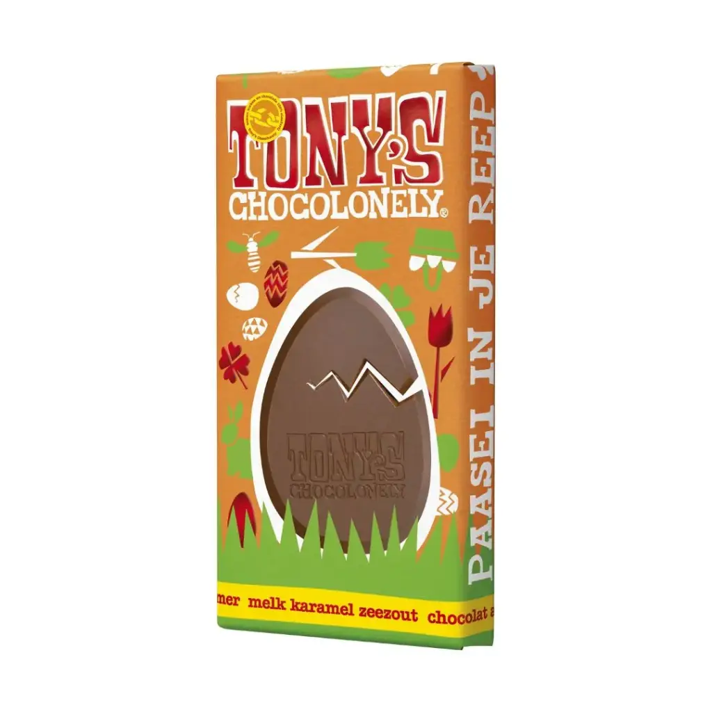 Tony's Chocolonely - Paasreep Melk Karamel Zeezout 180 g