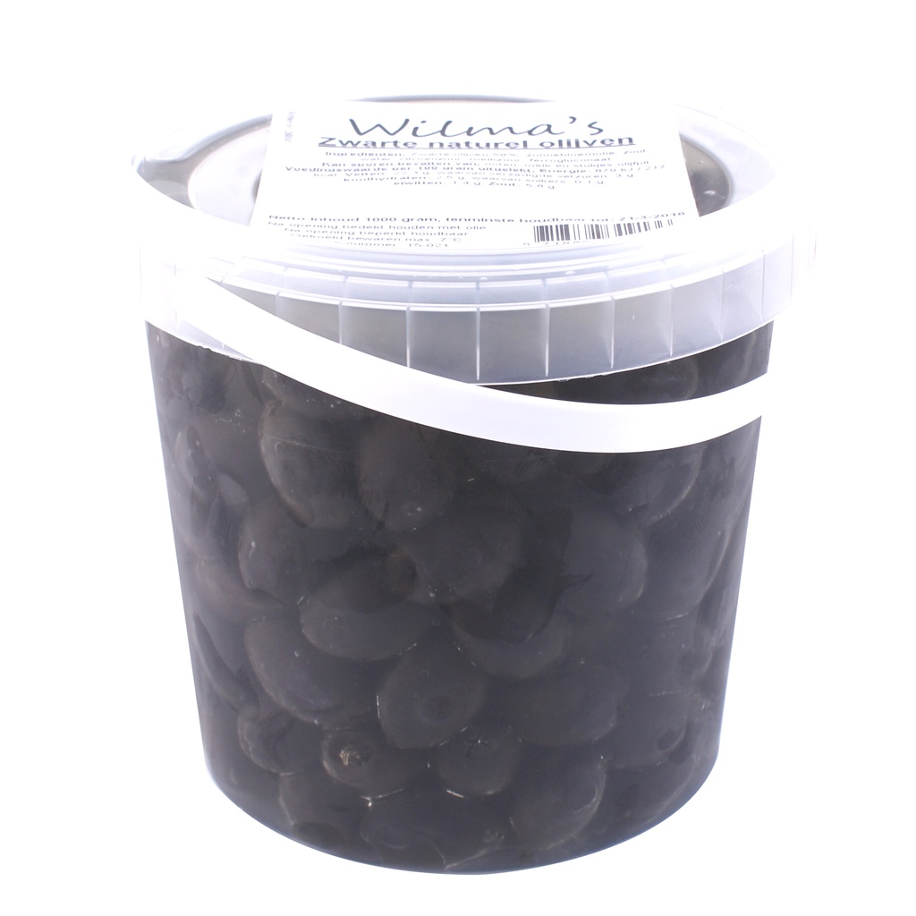 Wilma's - Zwarte Olijven Naturel olie 1000 gr   