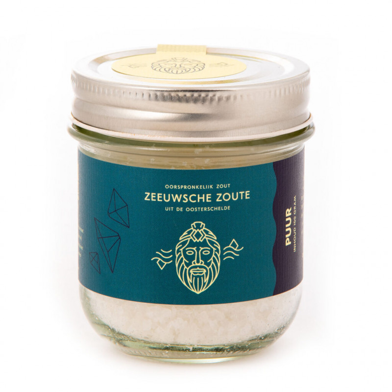Zeeuwsche Zoute - Glazen Pot Puur Zout 100 g   