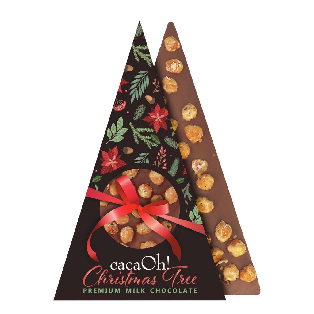 CacaOh! - Kerstboom Melk Hazelnoot 165 g