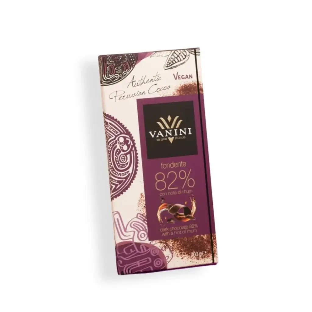 Vanini - Pure chocolade 82% met rum 100 g