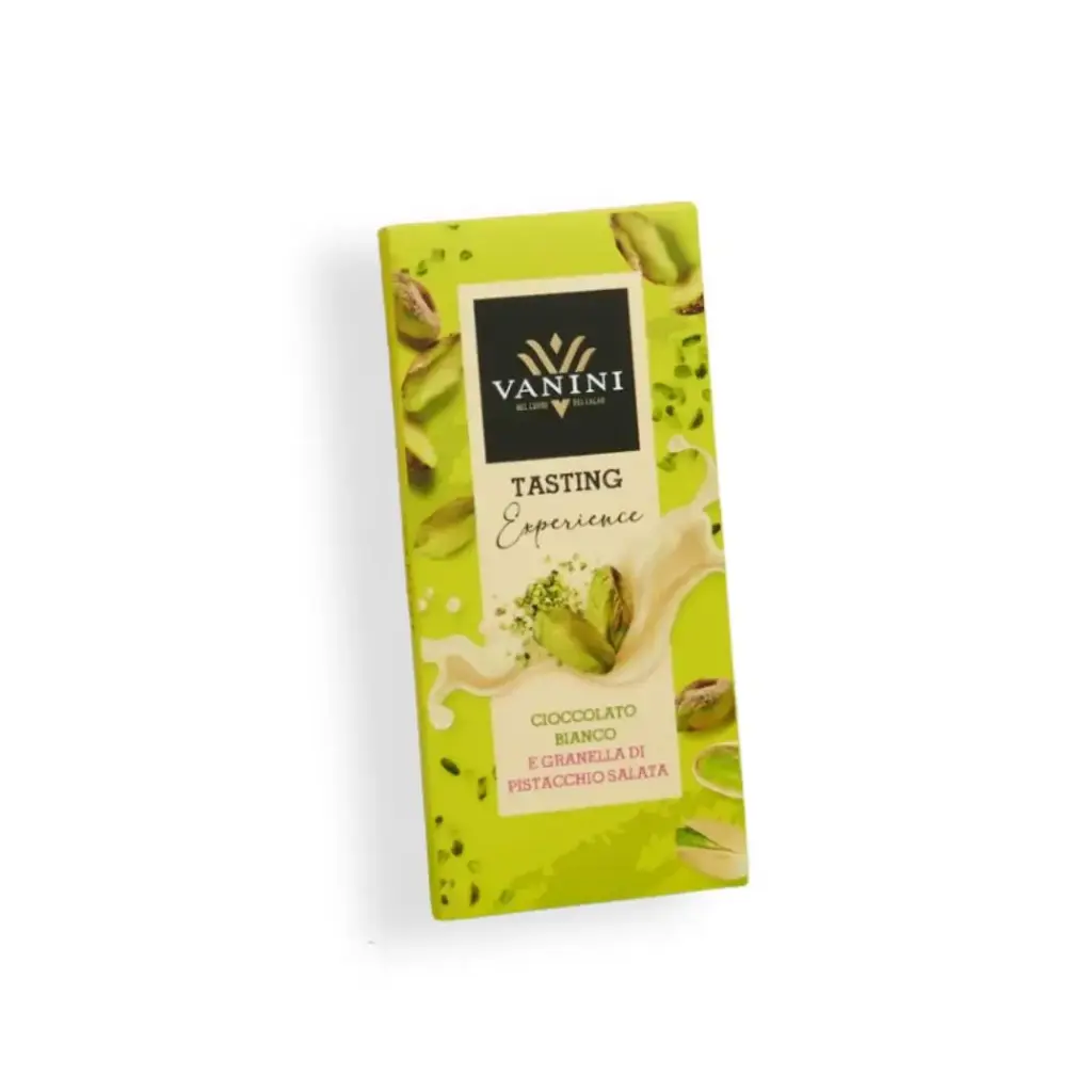 Vanini - Witte chocolade met gezouten pistache 75 g