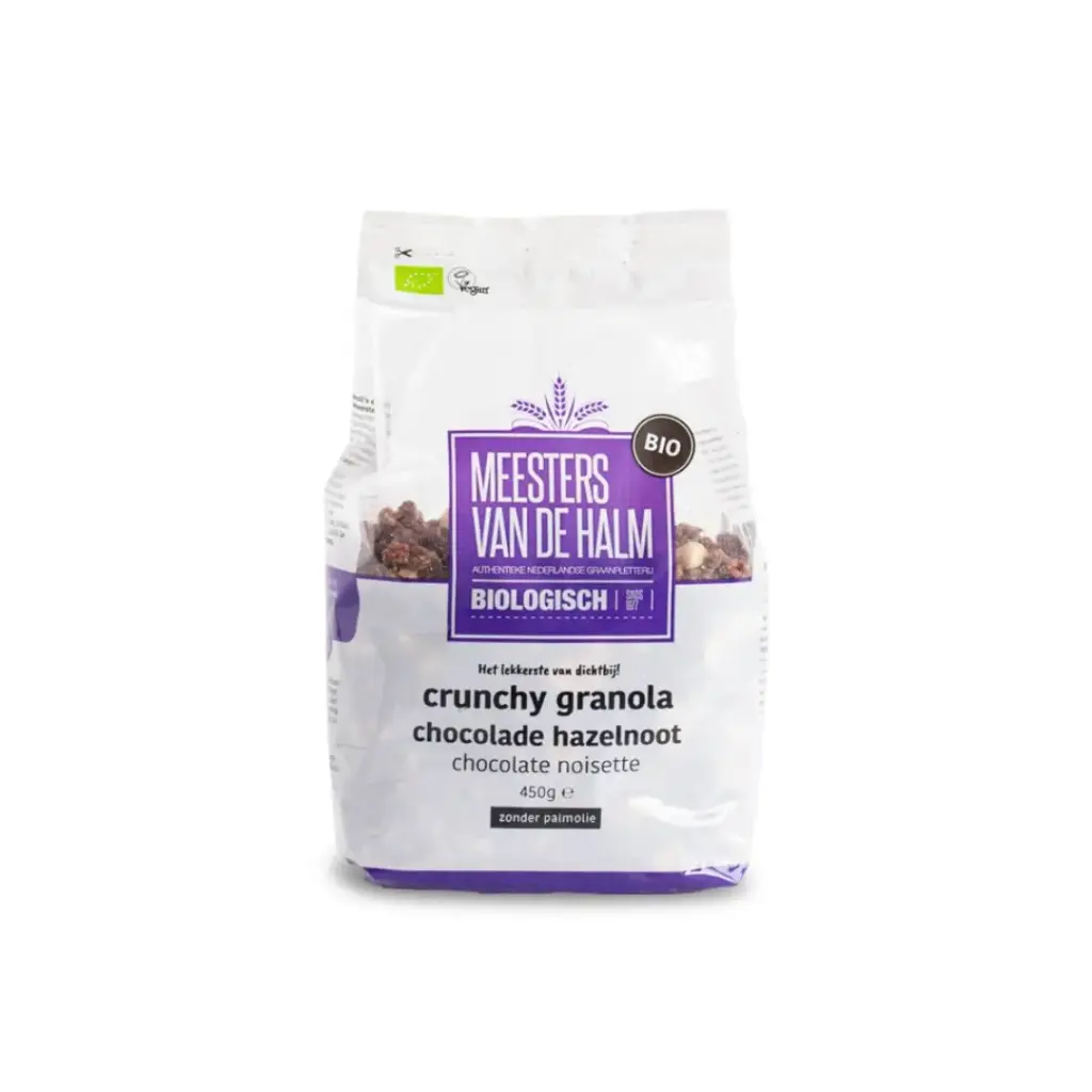 De Halm - Crunchy Granola Chocolade Hazelnoot 450 g BIO