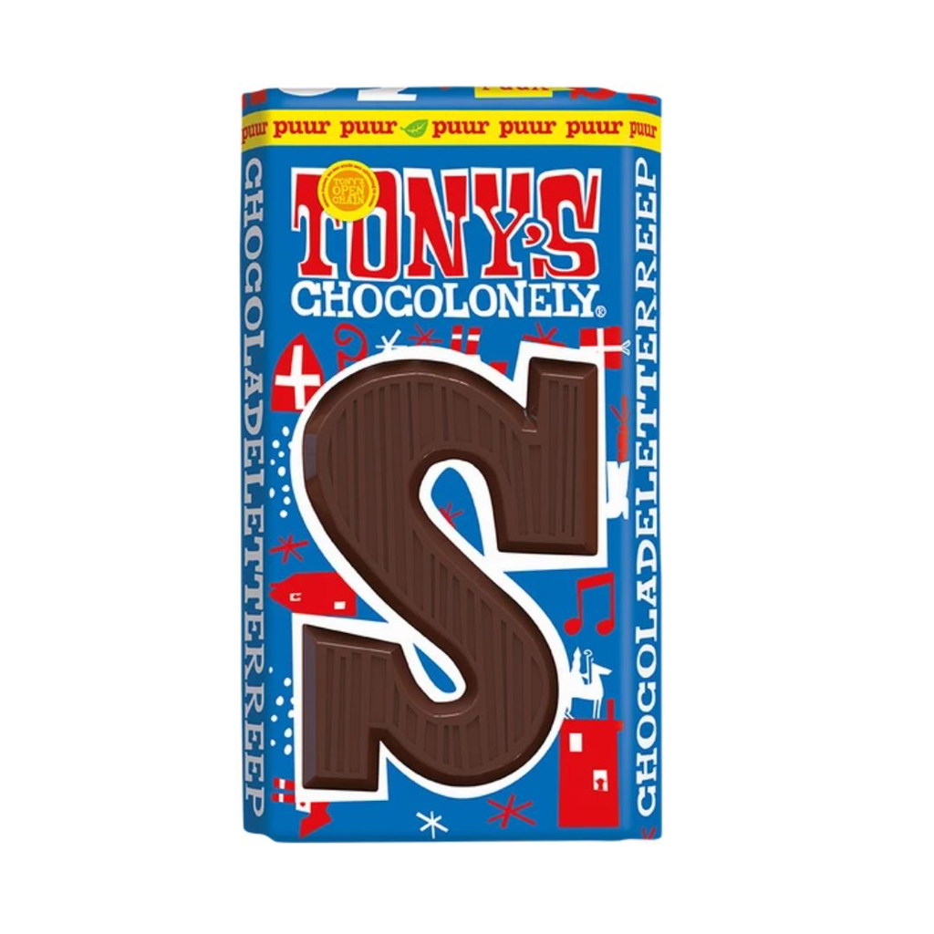 Tony's Chocolonely - Chocoladeletter Reep S Puur 90 g 