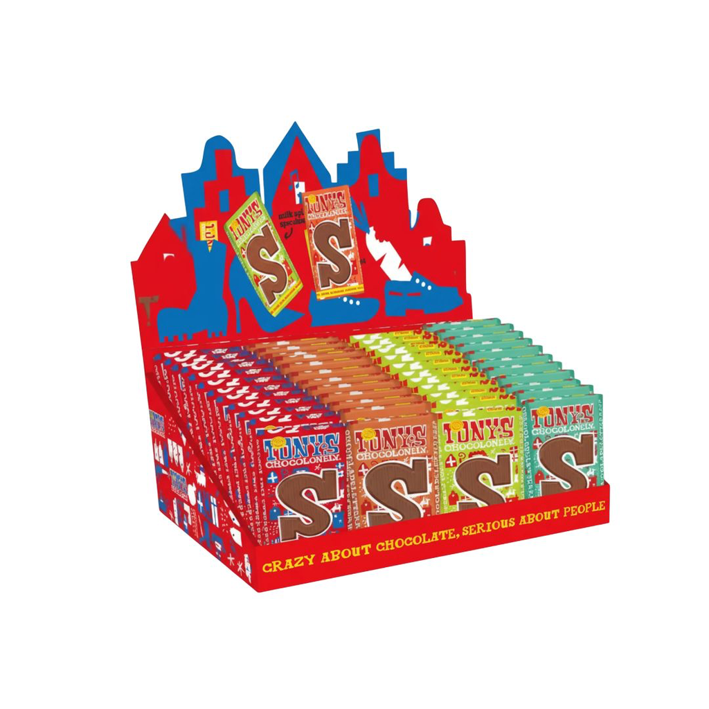 Tony's Chocolonely - Sinterklaas Display 60stuks x 180g    