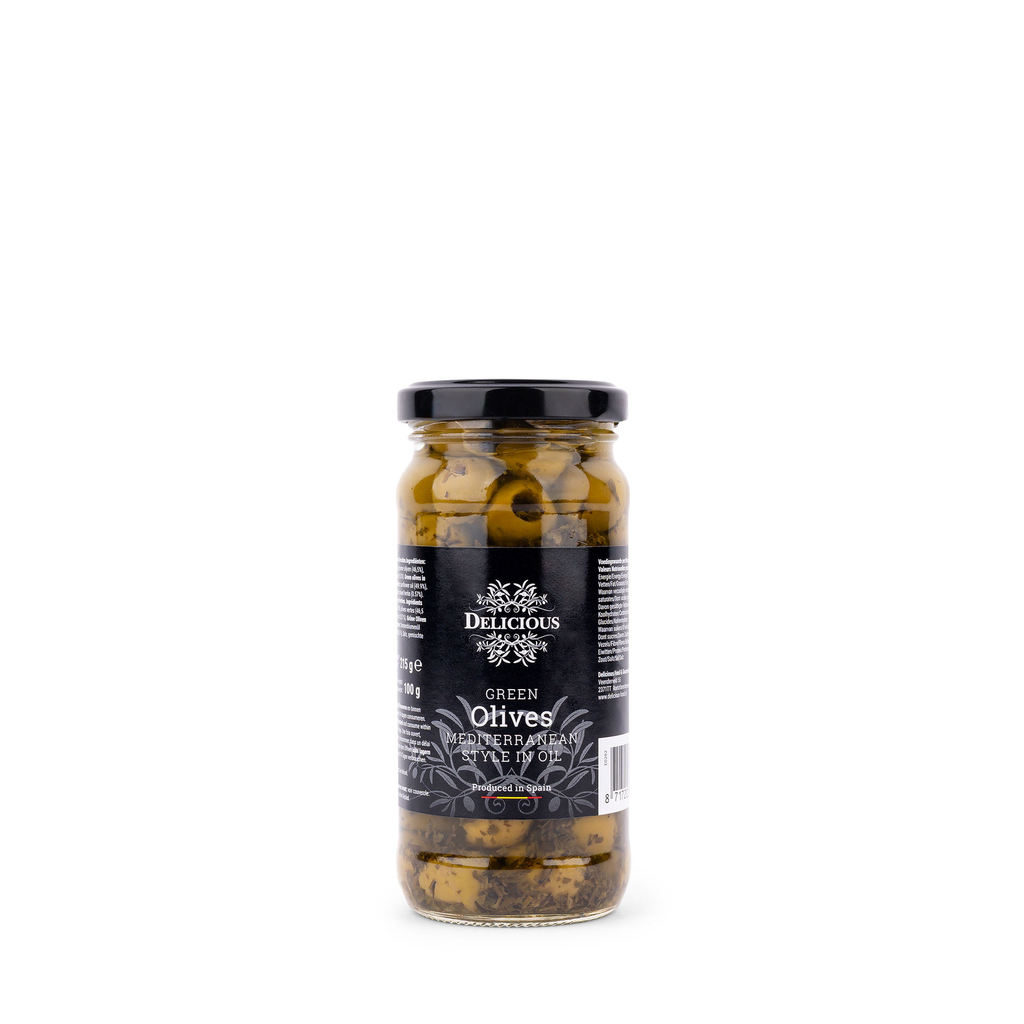 Delicious Food and Gourmet - Groene Olijven Mediterraanse Stijl 215 g