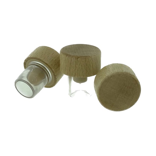 [5906] Alle sluitingen - Dopkurk hout/transp met schenker 29x1    