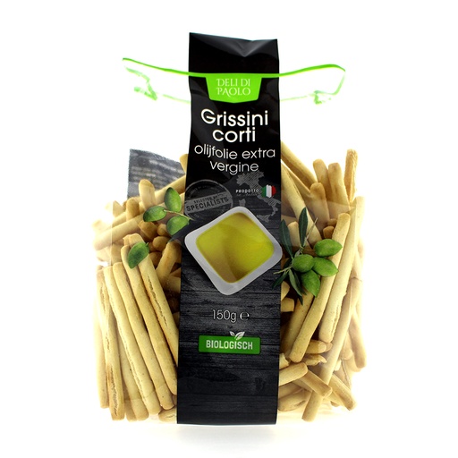 [7810] Deli Di Paolo - Grissini Corti Olijf. E.V. BIO 150 g    