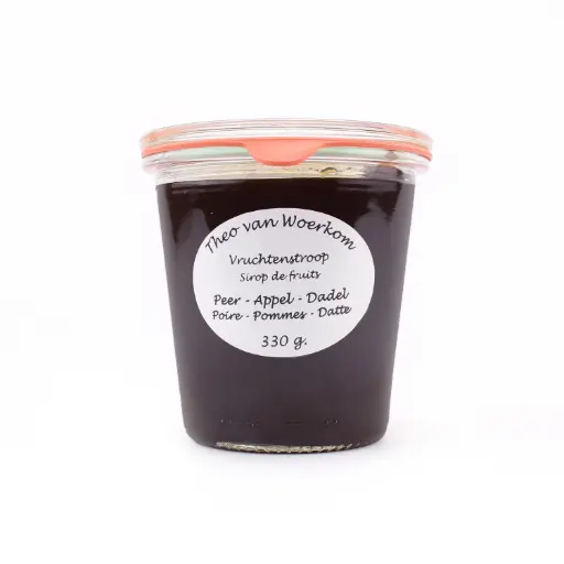 [5076] Theo van Woerkom - Appelstroop Peer & Dadel 330 g     