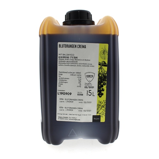 [5361] Wajos - Crema balsamico bloedsinaasappel 5 L