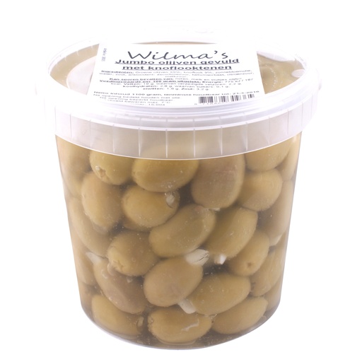 [18105] Wilma's - Jumbo Olijven Knoflook gevuld 1100 gr   