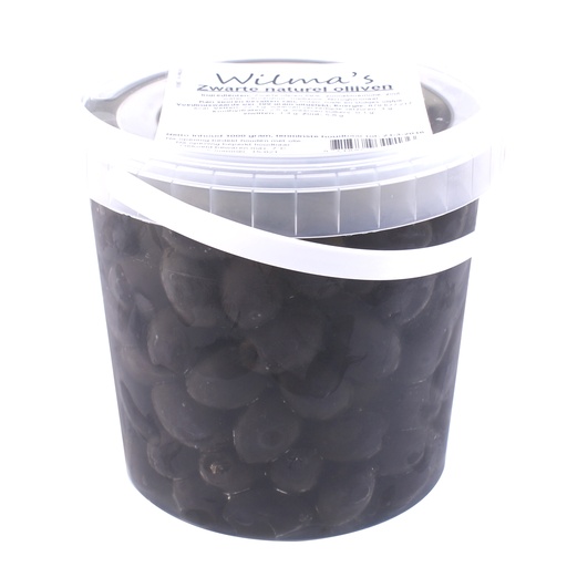[18002] Wilma's - Zwarte Olijven Naturel olie 1000 gr   