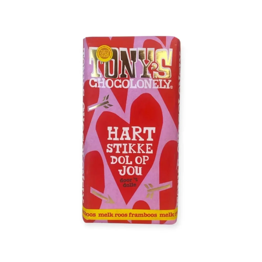 [90015] Tony's Chocolonely - Melk Roos Framboos - Hart 180gr