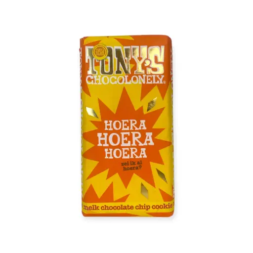 [90169] Tony's Chocolonely - Melk Choc Chip Cookie - Gefeliciteerd/Hoera 180 g