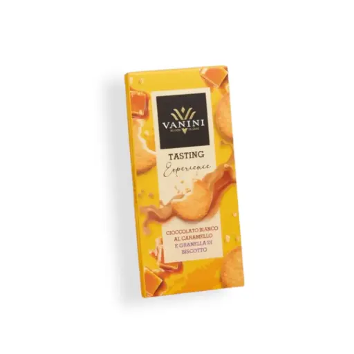 [17081] Vanini - Witte chocolade met karamel en koekkruimels 75 g