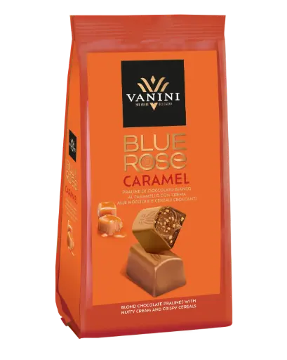 [17092] Vanini - Blue Rose Praline wit karamel en hazelnootvulling 120 g