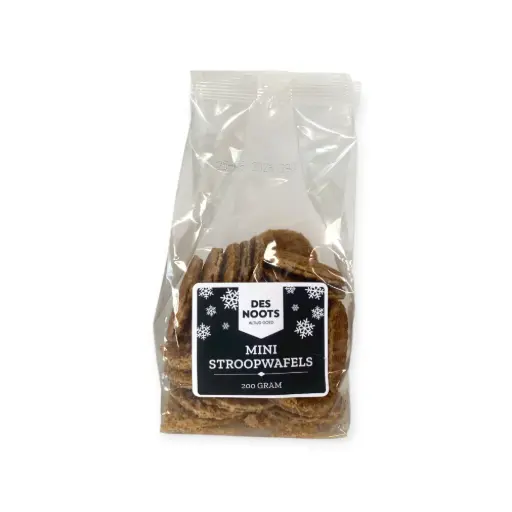 [6470ZW] Des Noots - Mini Stroopwafels Zwart Winter 200 g