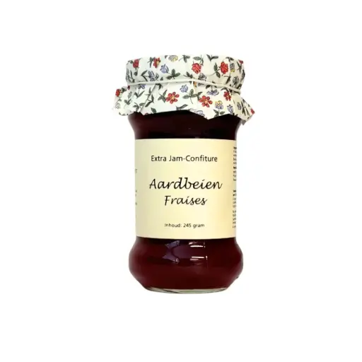 [4994] Theo van Woerkom - Confiture Aardbeien Gebloemd 245 g