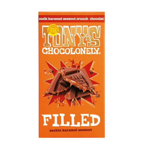 [90180] Tony's Chocolonely - Filled Karamel Zeezout Crunch 135 g