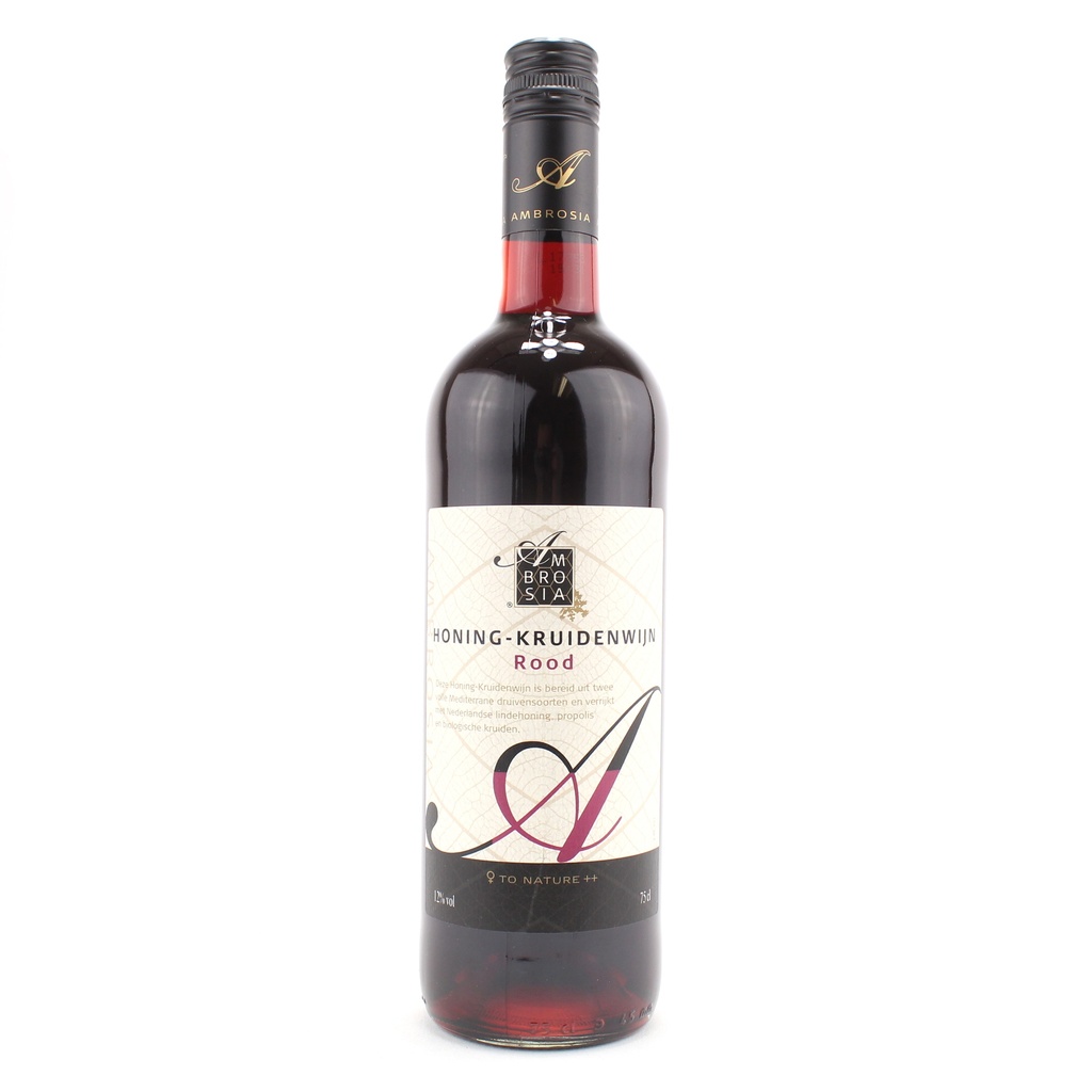Ambrosia - honing-kruidenwijn ROOD 750 ml     