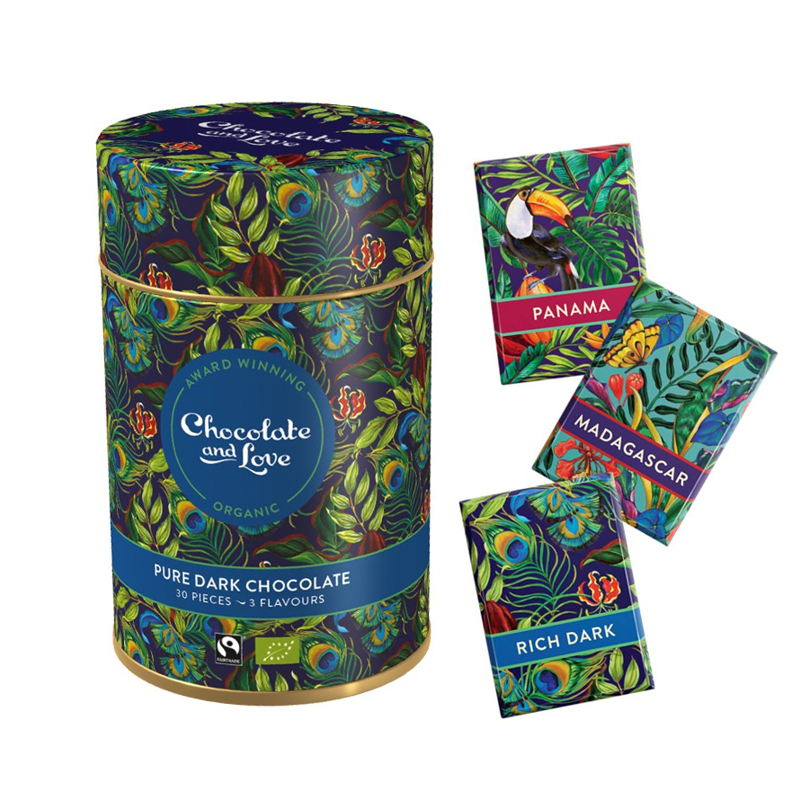 Chocolate and Love - GIFT TIN dark-madaga./pana. BIO 165g    