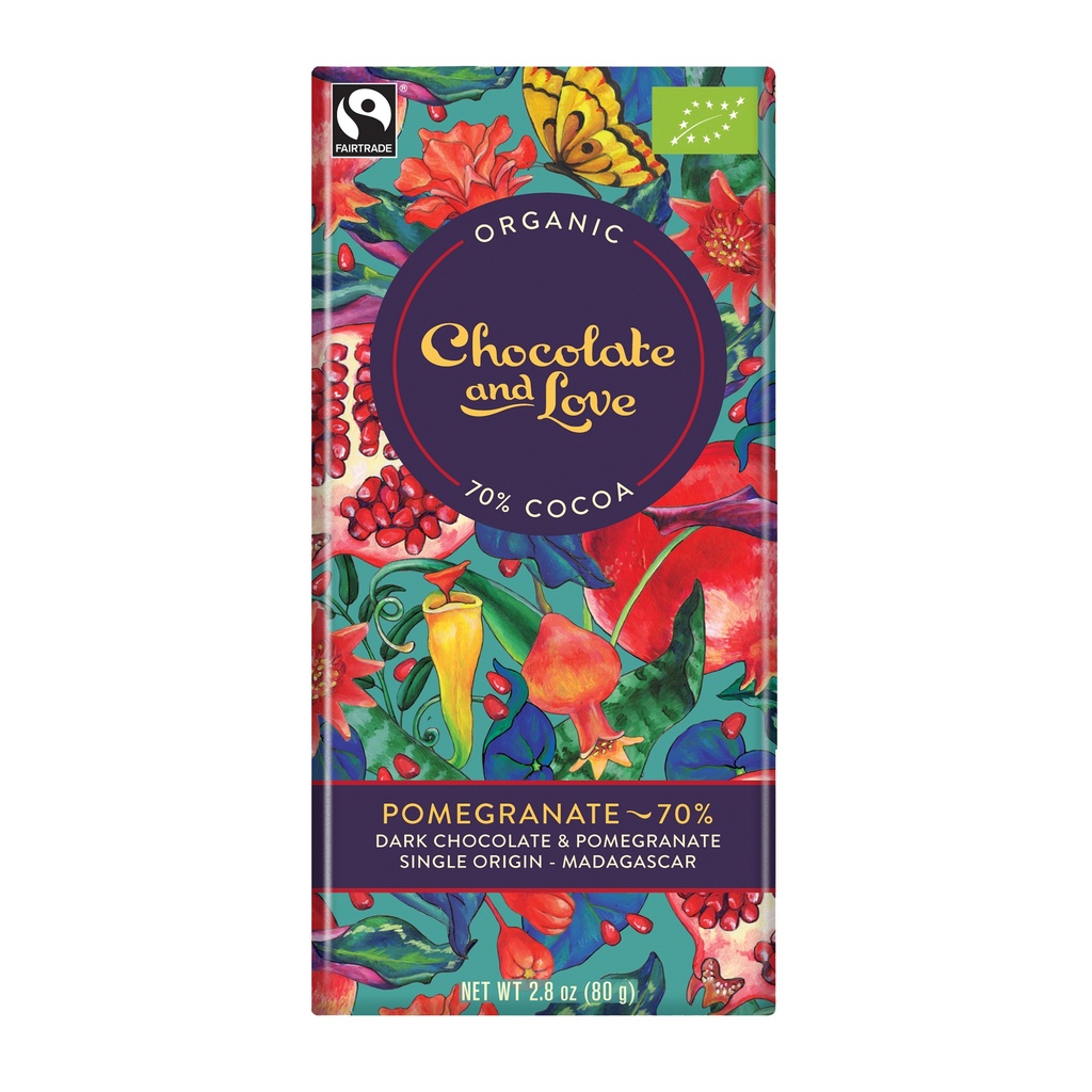 Chocolate and Love - Pomegranate 70% BIO 80 g 