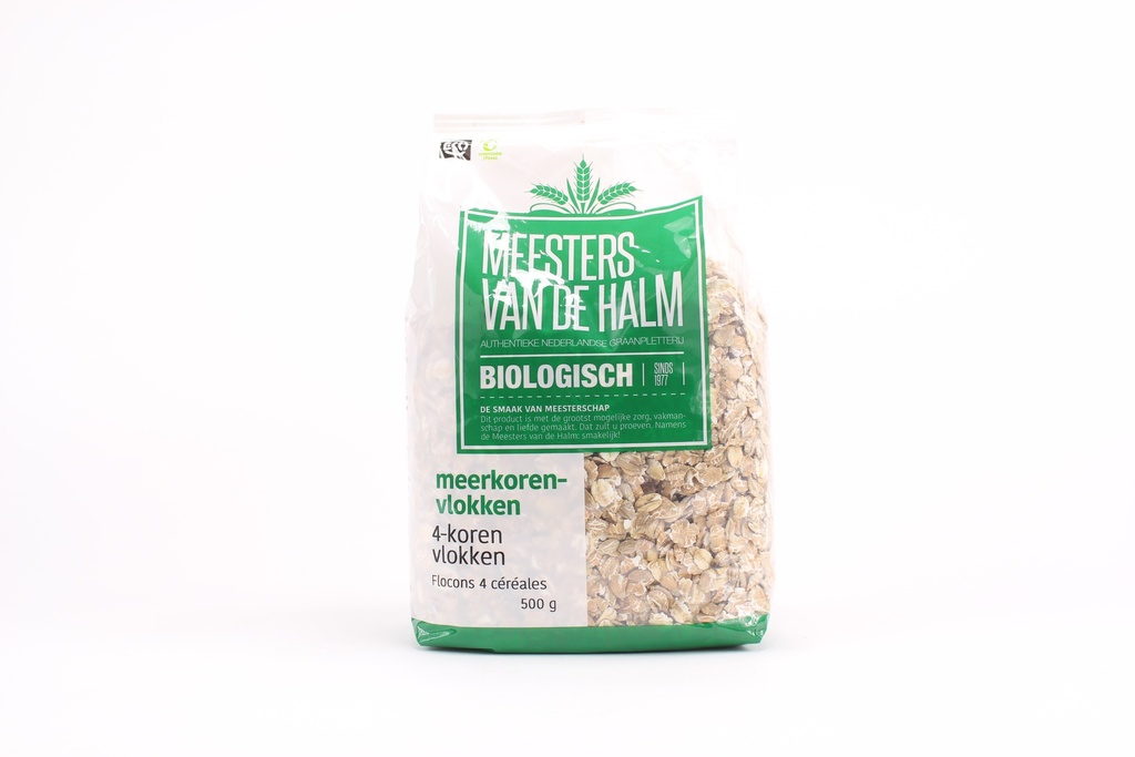 De Halm - 4-korenvlokken BIO 500 g    