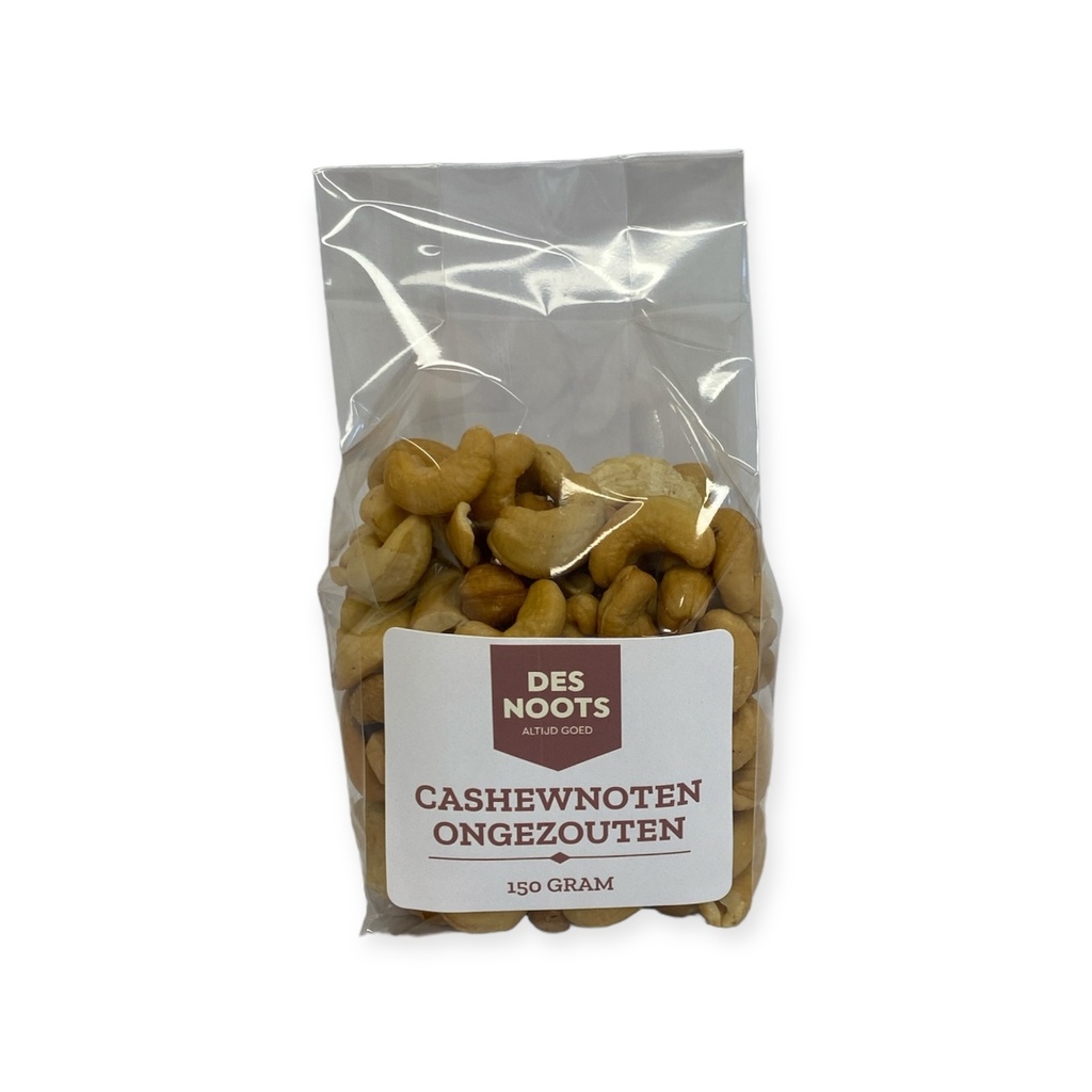 Des Noots - cashewnoten ongezouten 150 gr    
