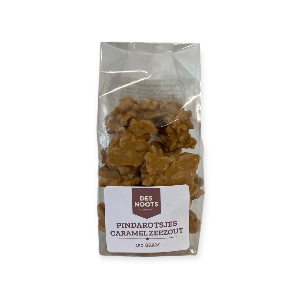 Des Noots - choco pindarotsjes zeezout 150    