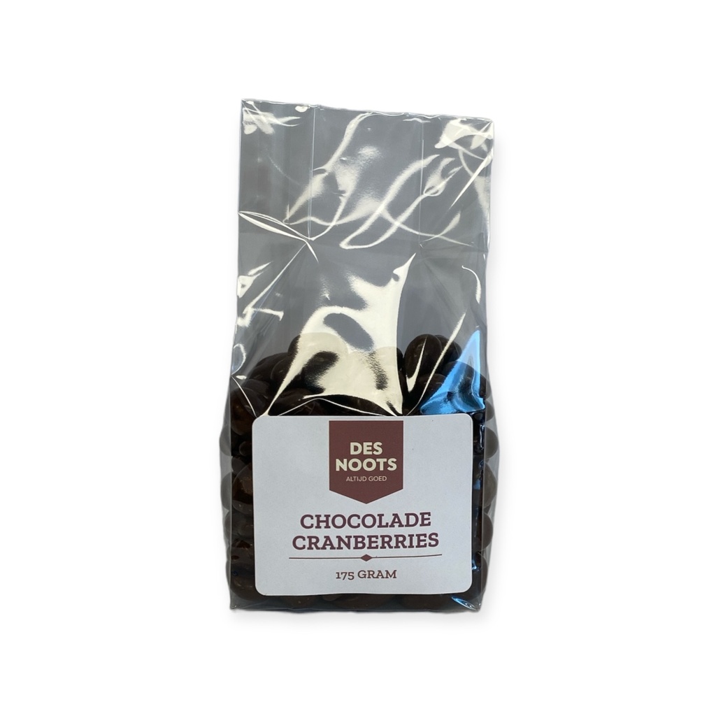 Des Noots - chocolade cranberries 175 gr    