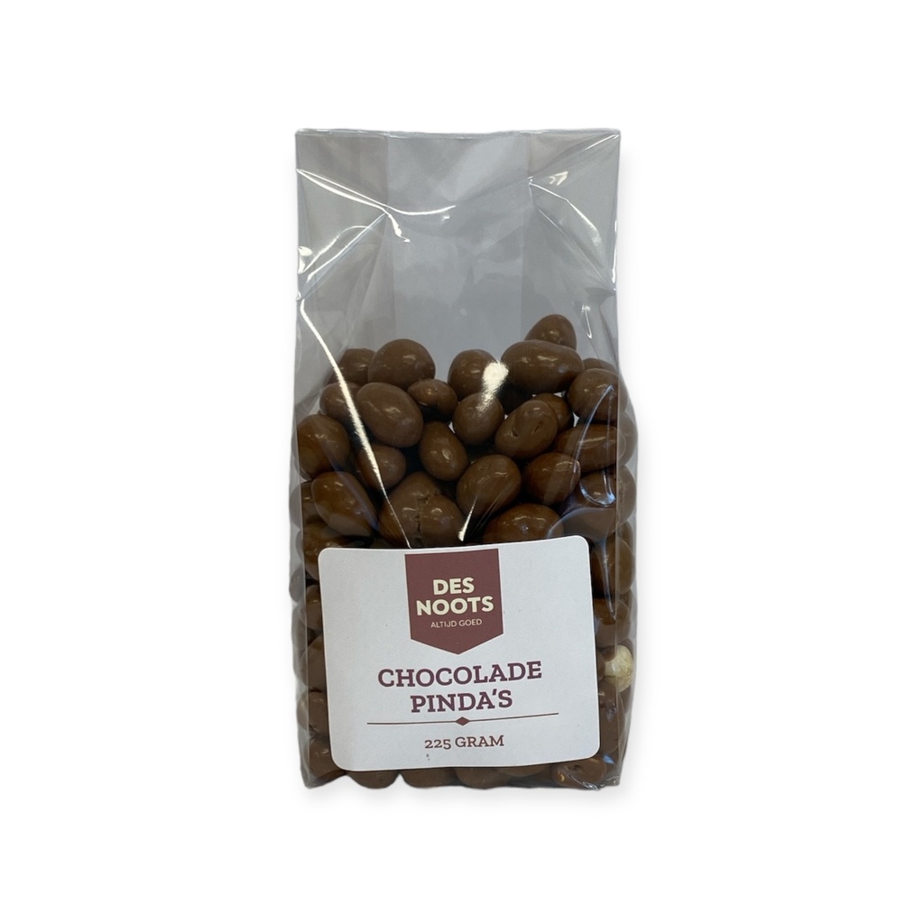 Des Noots - chocolade pinda`s 225 gr    