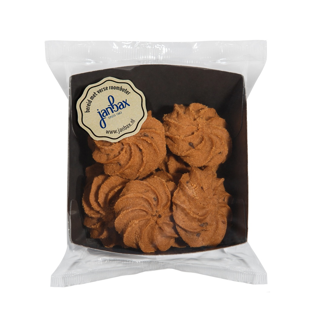 JanBax - Roomboterkoekjes Choc. Rozet. 100gr     