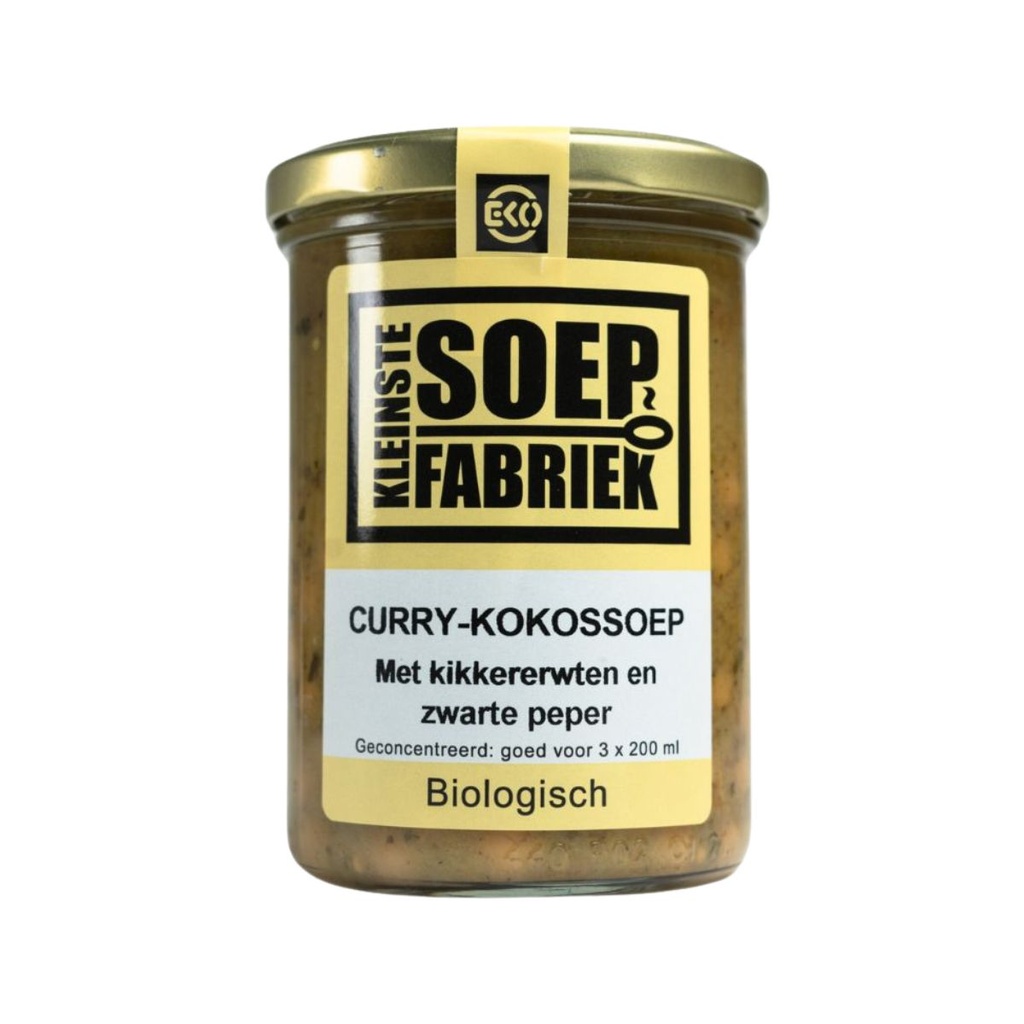 Kleinstesoepfabriek - Curry-Kokossoep 400 ml - BIO    