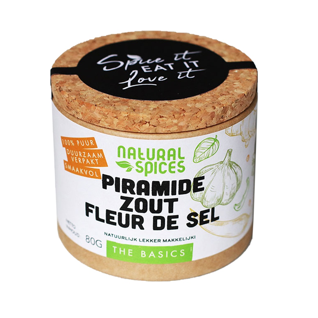 Natural Spices - Fleur de sel Piramidezout 80g    