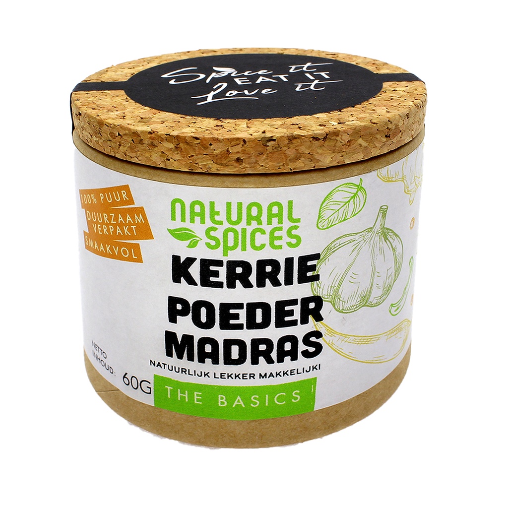 Natural Spices - Kerrie Poeder Madras 60g     