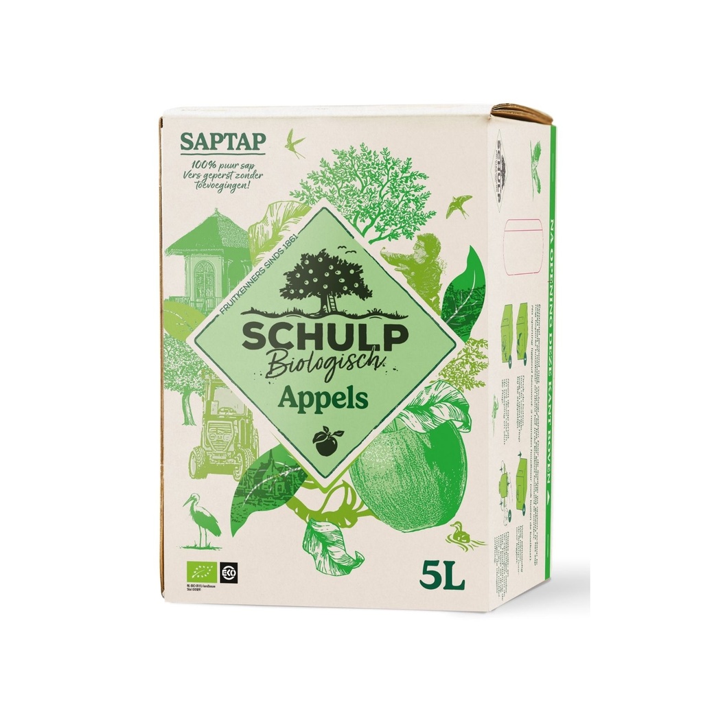 Schulp - Saptap appel 5 liter - BIO   