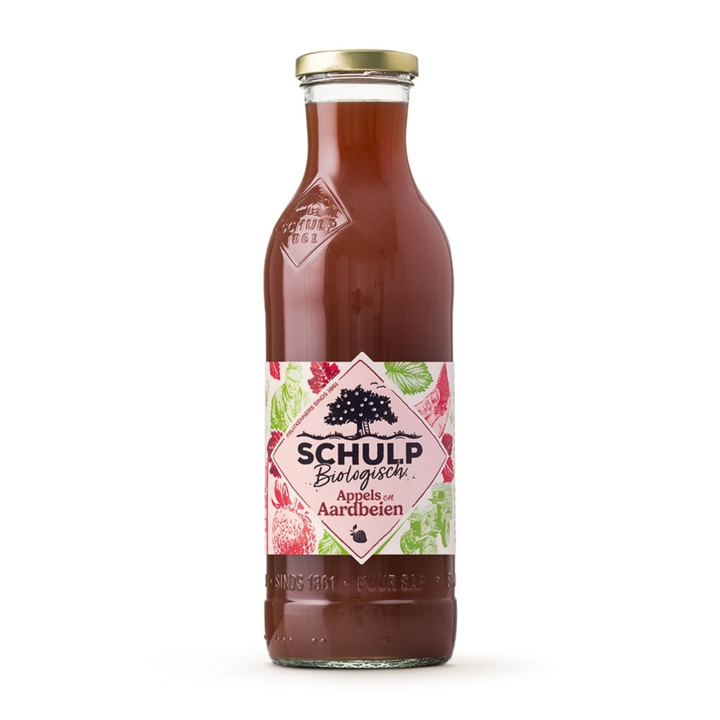 Schulp - groot appel & aardb 750 ml - BIO 