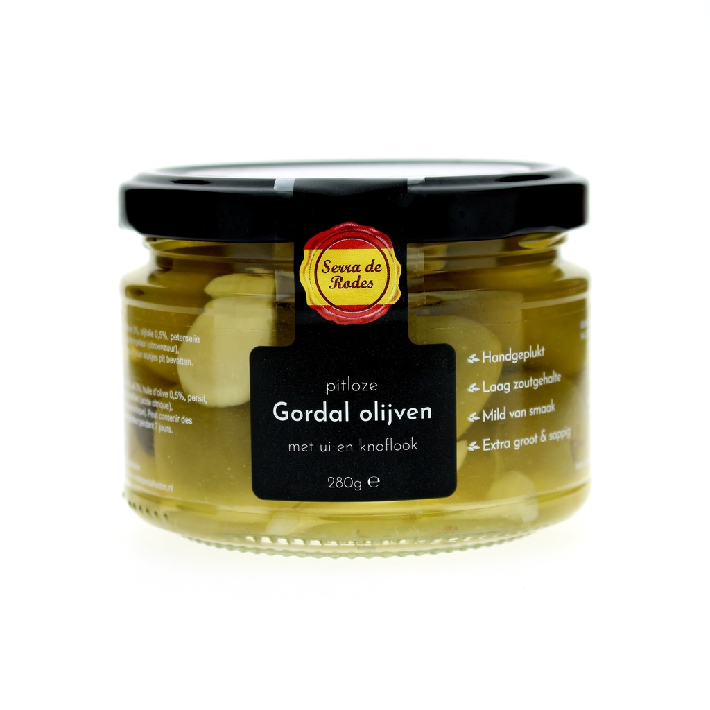 Serra de Rodes - PL Gordal Olijven Ui&Knoflook 280g    