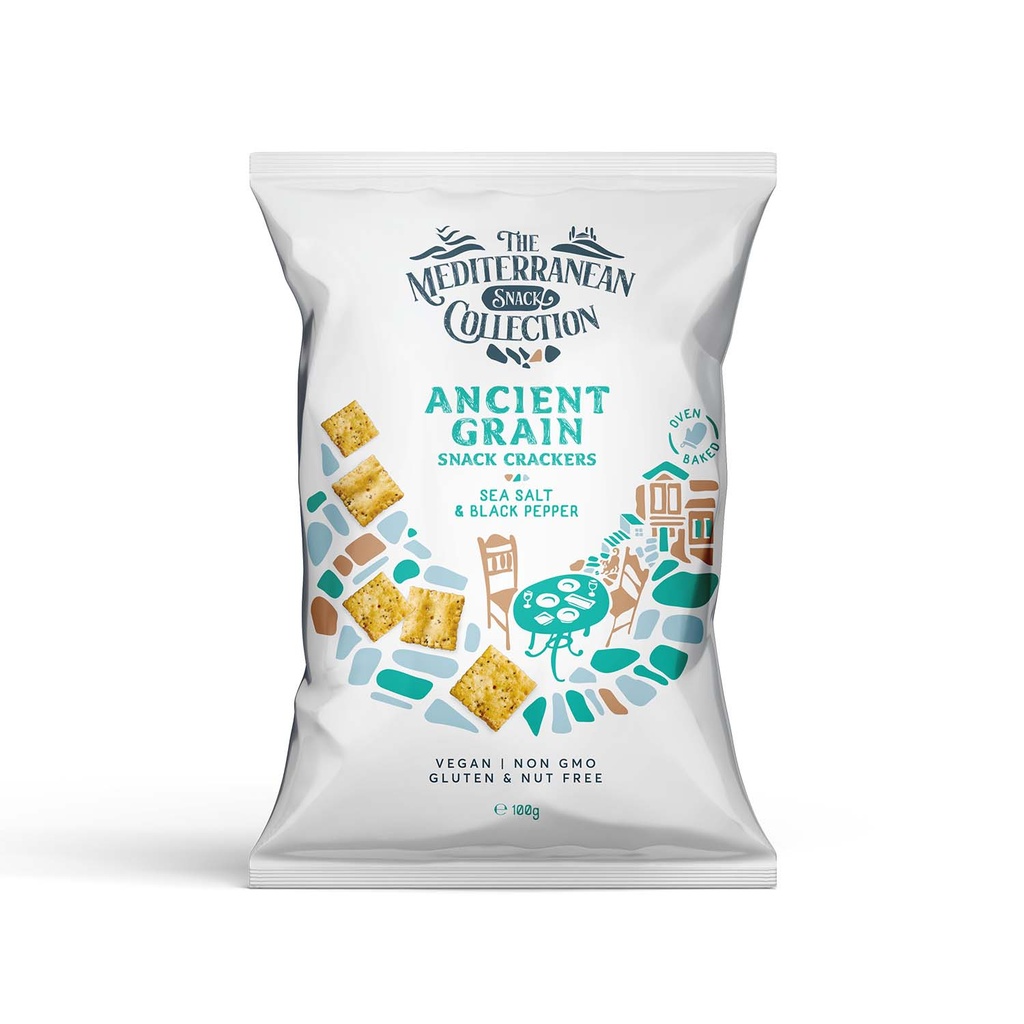 The Mediterranean Snack Collection - Ancient Grain Snack Crackers 100g    