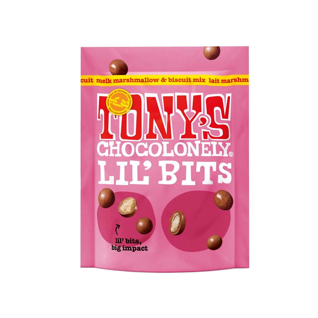 Tony's Chocolonely - Bits Melk Marshmallow Biscuit 120g    