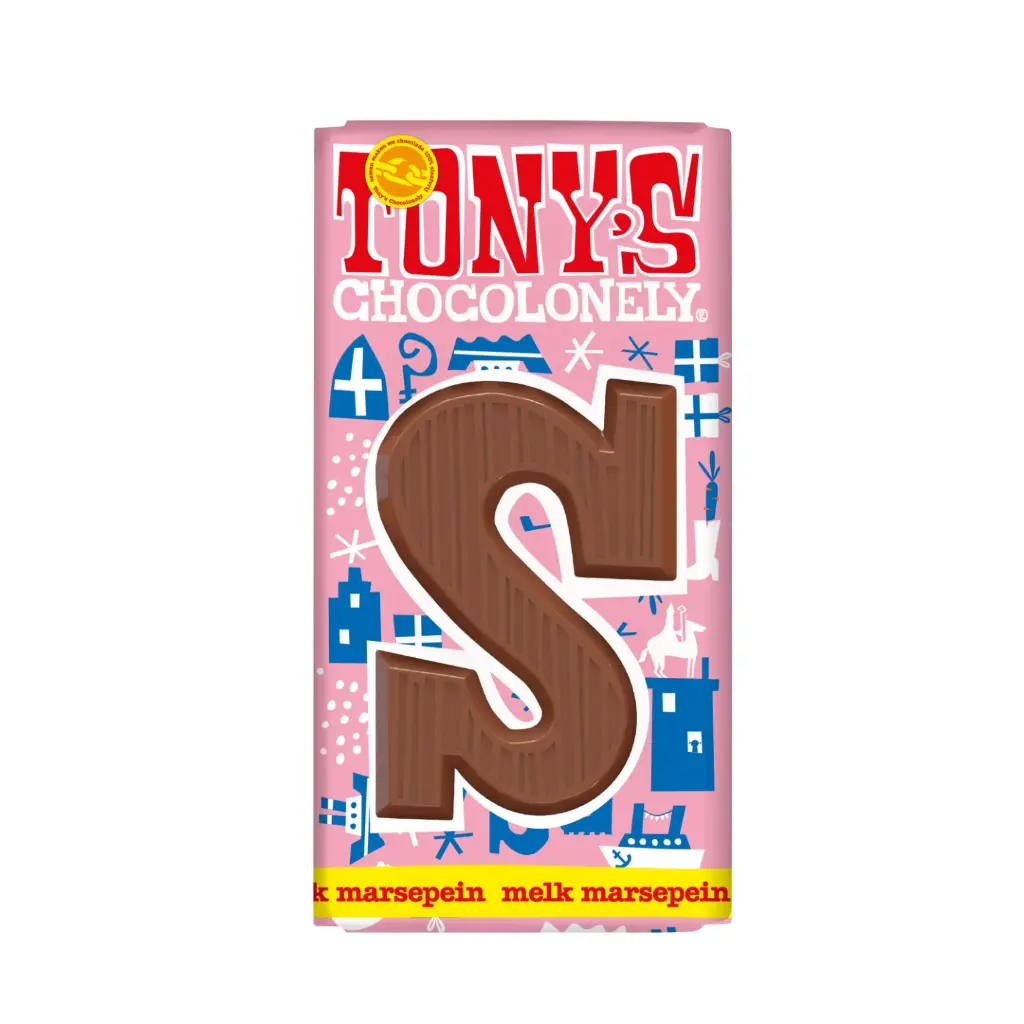 Tony's Chocolonely - Letter Sint Melk Marsepein 180 g    