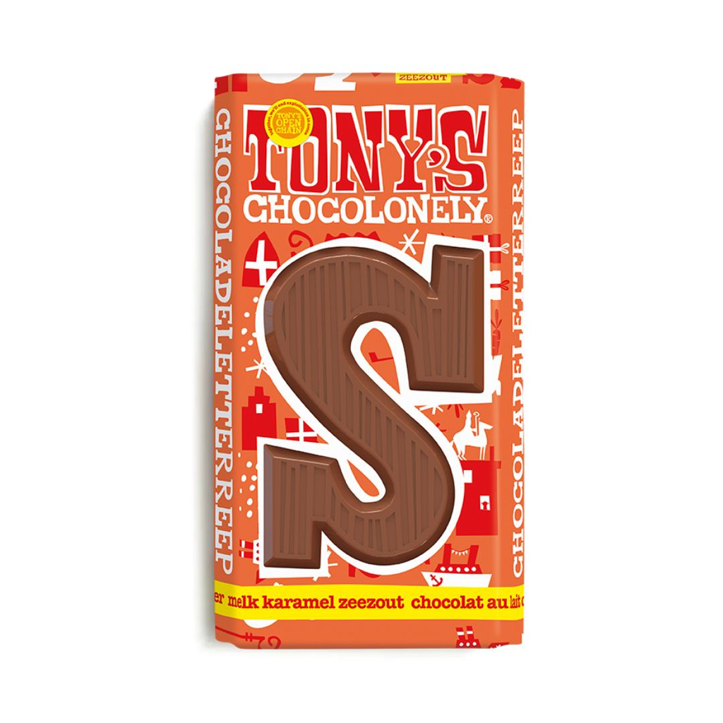 Tony's Chocolonely - Chocoladeletter Reep S Melk Karamel Zeezout 180 g