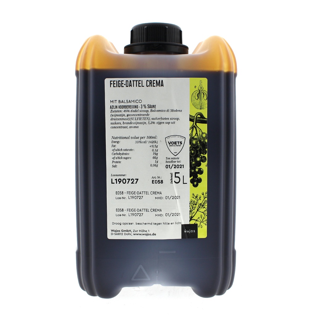 Wajos - Crema balsamico dadel & vijgen 5 ltr  