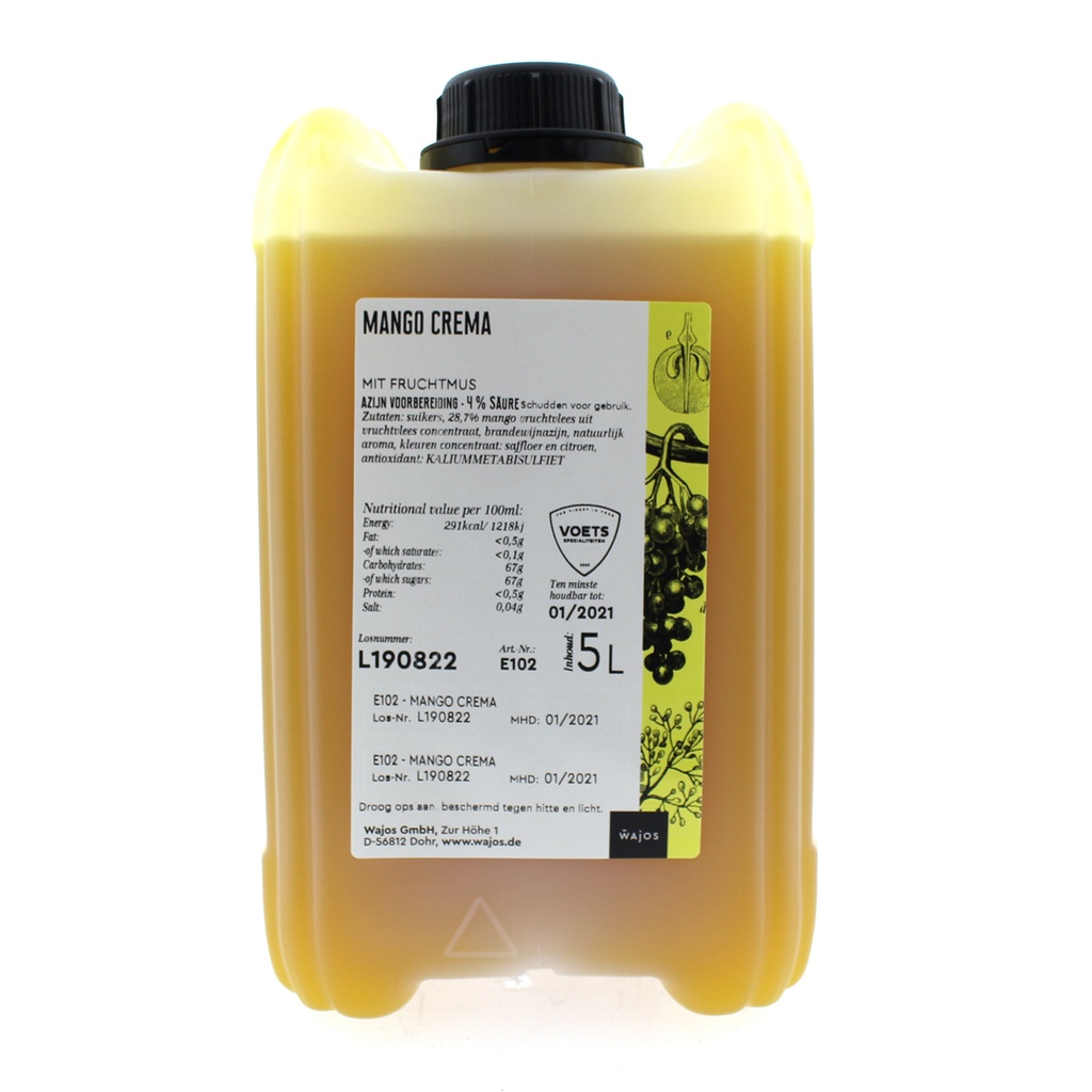 Wajos - Crema di frutta mango 5 ltr   